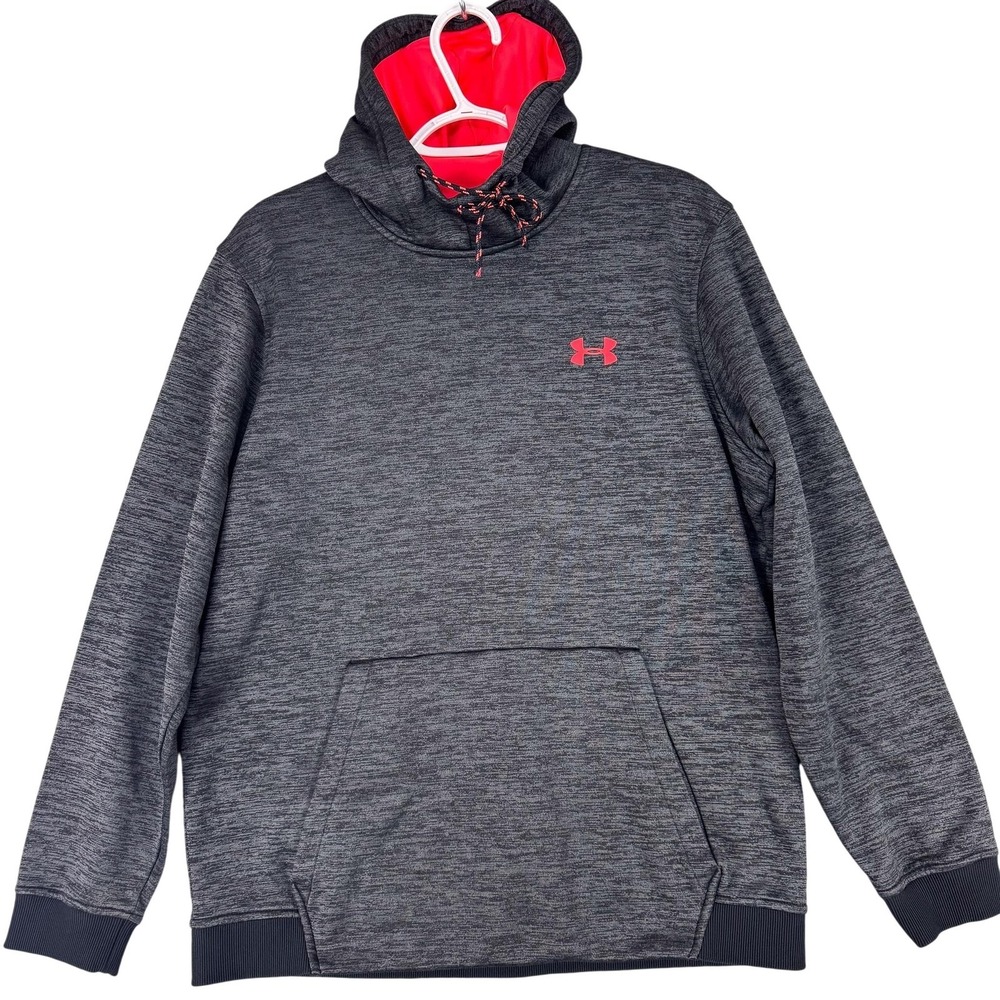 Under Armour Hoodie Mens Large Gray ColdGear Twist Loose Fleece Outdoor 1320751